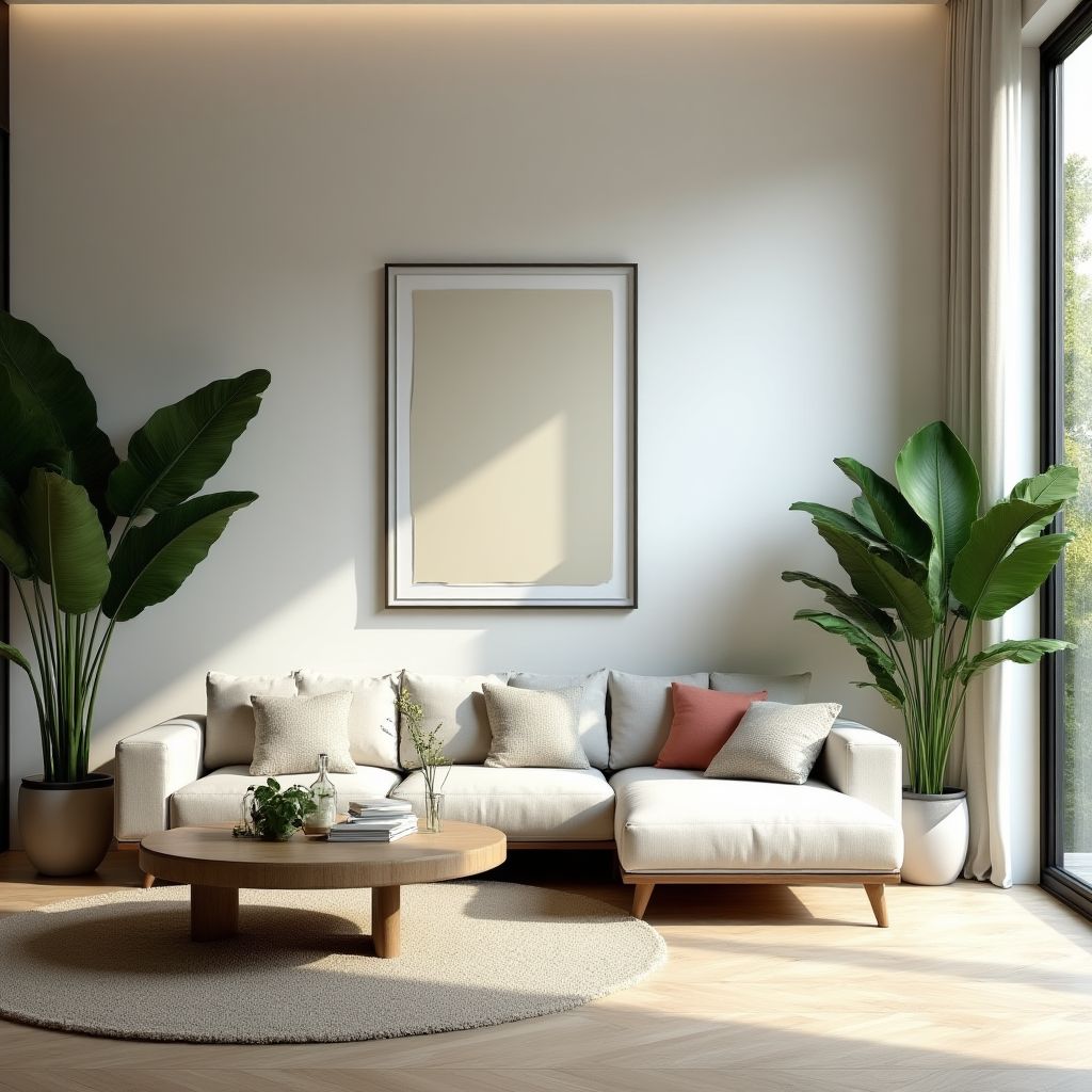Salon moderne avec plantes