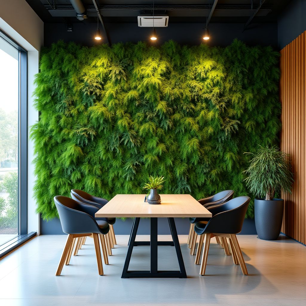 Bureau avec mur végétal